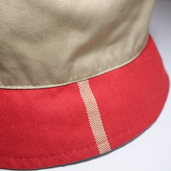 Burberry London Beige & Red Plaid Nova Check-Trimmed Bucket Hat, Size Small - Picture 5 of 8